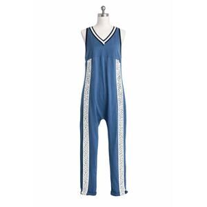 Free People Movement Day Trip Onesie Skyline Blue & White Lace Small